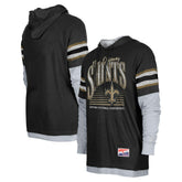 New Orleans Saints New Era Twofer Long Sleeve Hooded T-Shirt