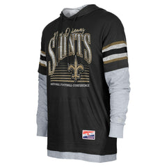 New Orleans Saints New Era Twofer Long Sleeve Hooded T-Shirt