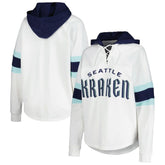 Seattle Kraken G-III 4Her by Carl Banks Women's Goal Zone Long Sleeve Lace-Up Hoodie T-Shirt Discount