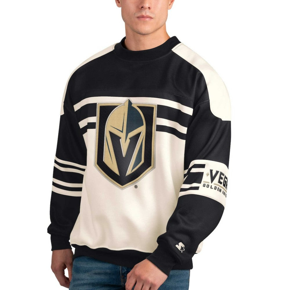 Vegas Golden Knights Starter Defense Fleece Crewneck Pullover Sweatshirt Sale