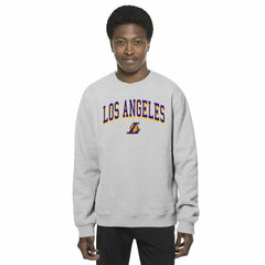 Los Angeles Lakers Chenille Cross Over Pullover Sweatshirt New