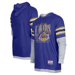 Los Angeles Lakers Layered Long Sleeve Hoodie T-Shirt New