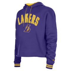 Los Angeles Lakers Women's Boxy Raw Edge Pullover Hoodie For Sale