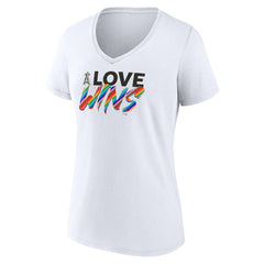 Los Angeles Angels Women's Love Wins V-Neck T-Shirt | MLB For sale