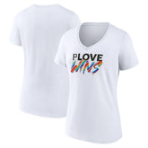 Pittsburgh Pirates Women's Love Wins V-Neck T-Shirt | MLB New