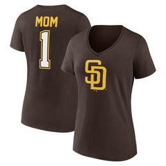San Diego Padres Women's Mother's Day #1 Mom V-Neck T-Shirt | MLB Online
