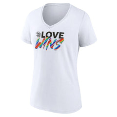 San Diego Padres Women's Love Wins V-Neck T-Shirt | MLB Sale