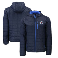 Chicago Cubs Cutter & Buck City Connect Rainier Primaloft Eco Full-Zip Hooded Jacket | MLB New