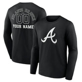 Atlanta Braves Monochrome Personalized Name & Number Long Sleeve T-Shirt | MLB Discount
