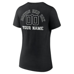Boston Red Sox Women's Monochrome Personalized Name & Number V-Neck T-Shirt | MLB New