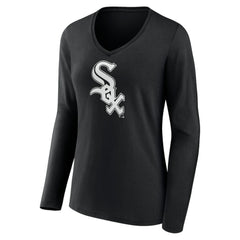 Chicago White Sox Women's Monochrome Personalized Name & Number Long Sleeve V-Neck T-Shirt | MLB Near me