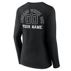 Chicago White Sox Women's Monochrome Personalized Name & Number Long Sleeve V-Neck T-Shirt | MLB Near me