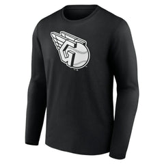 Cleveland Guardians Monochrome Personalized Name & Number Long Sleeve T-Shirt | MLB On Sale
