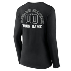 Cleveland Guardians Women's Monochrome Personalized Name & Number Long Sleeve V-Neck T-Shirt | MLB US