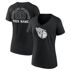 Cleveland Guardians Women's Monochrome Personalized Name & Number V-Neck T-Shirt | MLB Near me