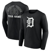 Detroit Tigers Monochrome Personalized Name & Number Long Sleeve T-Shirt | MLB Sale