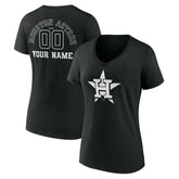 Houston Astros Women's Monochrome Personalized Name & Number V-Neck T-Shirt | MLB Online