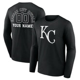 Kansas City Royals Monochrome Personalized Name & Number Long Sleeve T-Shirt | MLB US