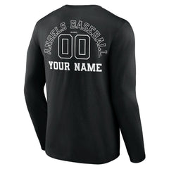 Los Angeles Angels Monochrome Personalized Name & Number Long Sleeve T-Shirt | MLB New