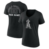 Los Angeles Angels Women's Monochrome Personalized Name & Number V-Neck T-Shirt | MLB New