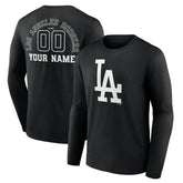 Los Angeles Dodgers Monochrome Personalized Name & Number Long Sleeve T-Shirt | MLB For sale