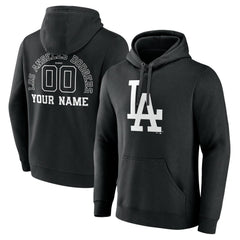 Los Angeles Dodgers Monochrome Personalized Name & Number Pullover Hoodie | MLB New