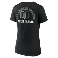 Los Angeles Dodgers Women's Monochrome Personalized Name & Number V-Neck T-Shirt | MLB New