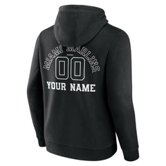 Miami Marlins Monochrome Personalized Name & Number Pullover Hoodie | MLB Outlet