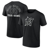 Miami Marlins Monochrome Personalized Name & Number T-Shirt | MLB Shop