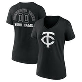 Minnesota Twins Women's Monochrome Personalized Name & Number V-Neck T-Shirt | MLB Shop