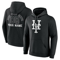 New York Mets Monochrome Personalized Name & Number Pullover Hoodie | MLB For sale