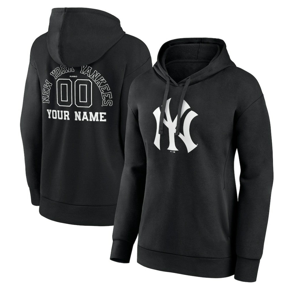 New York Yankees Women's Monochrome Personalized Name & Number Pullover Hoodie | MLB Discount