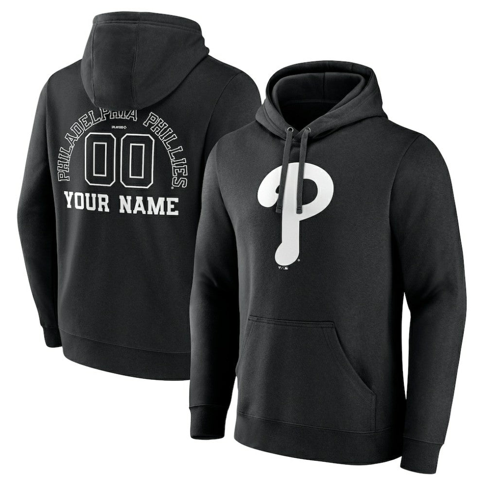 Philadelphia Phillies Monochrome Personalized Name & Number Pullover Hoodie | MLB US