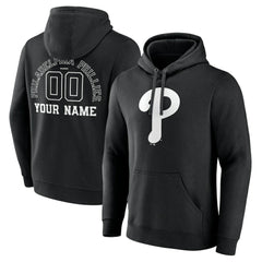 Philadelphia Phillies Monochrome Personalized Name & Number Pullover Hoodie | MLB US