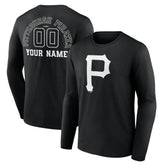 Pittsburgh Pirates Monochrome Personalized Name & Number Long Sleeve T-Shirt | MLB For sale