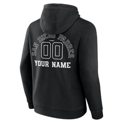 San Diego Padres Monochrome Personalized Name & Number Pullover Hoodie | MLB On Sale