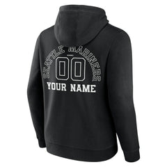 Seattle Mariners Monochrome Personalized Name & Number Pullover Hoodie | MLB Near me