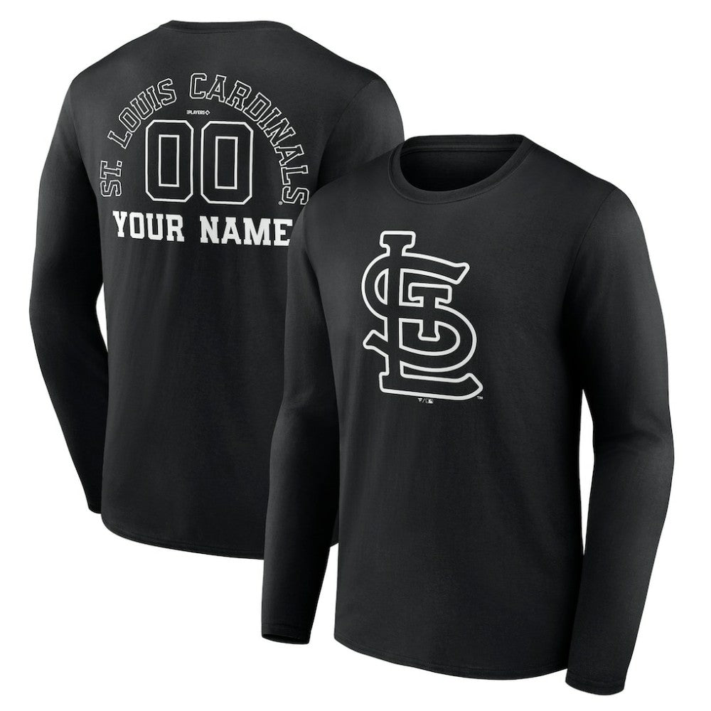 St. Louis Cardinals Monochrome Personalized Name & Number Long Sleeve T-Shirt | MLB Near me