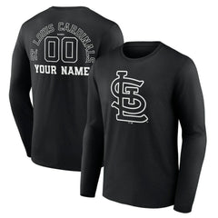 St. Louis Cardinals Monochrome Personalized Name & Number Long Sleeve T-Shirt | MLB Near me