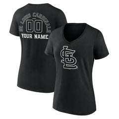 St. Louis Cardinals Women's Monochrome Personalized Name & Number V-Neck T-Shirt | MLB US