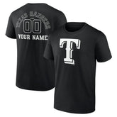 Texas Rangers Monochrome Personalized Name & Number T-Shirt | MLB Sale
