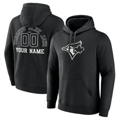 Toronto Blue Jays Monochrome Personalized Name & Number Pullover Hoodie | MLB Discount