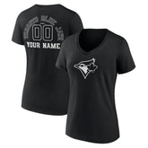 Toronto Blue Jays Women's Monochrome Personalized Name & Number V-Neck T-Shirt | MLB On Sale