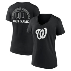 Washington Nationals Women's Monochrome Personalized Name & Number V-Neck T-Shirt | MLB For sale