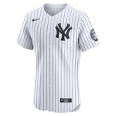 Derek Jeter New York Yankees Home 2020 Hall of Fame Induction Patch Elite Player Jersey - White