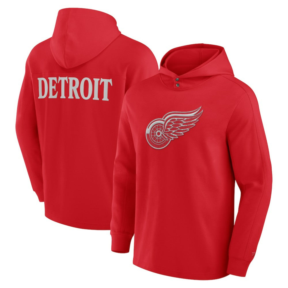 Detroit Red Wings Fanatics Elements Blaze Tri-Blend Long Sleeve Hoodie T-Shirt Sale