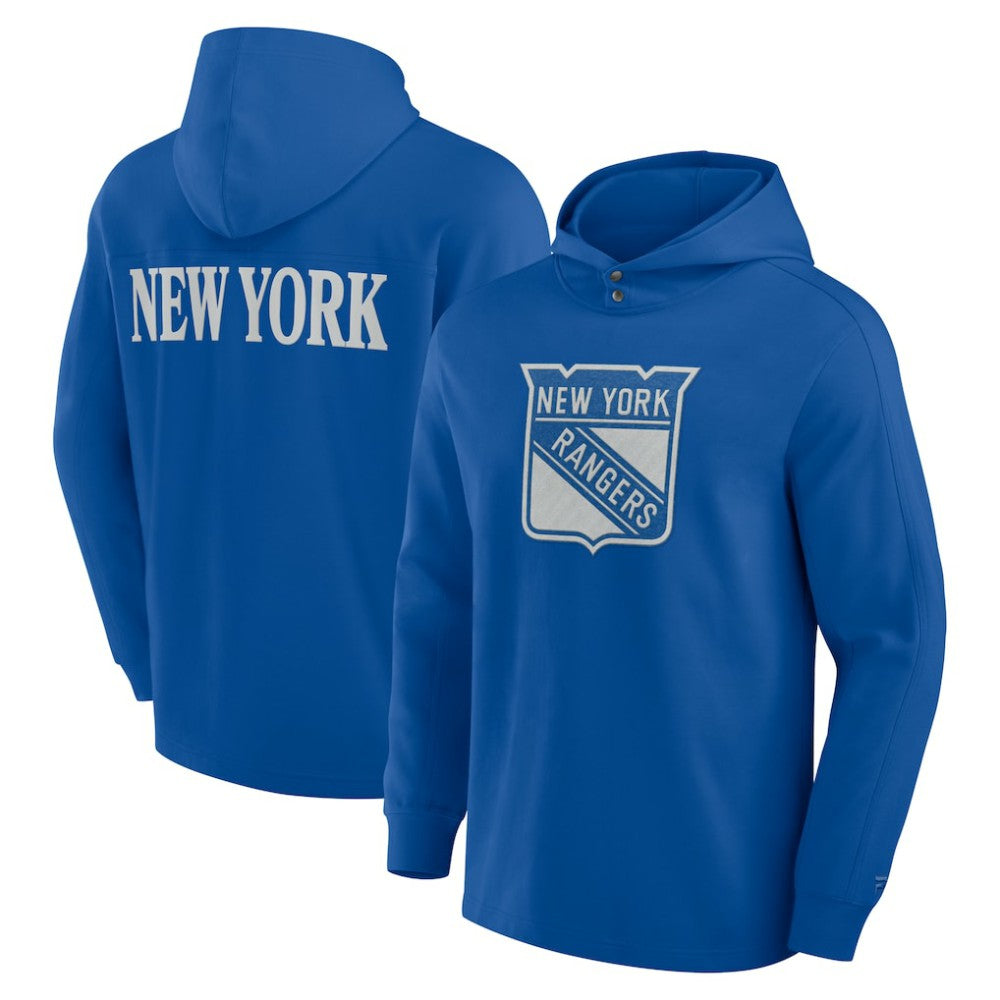 New York Rangers Fanatics Elements Blaze Tri-Blend Long Sleeve Hoodie T-Shirt Sale