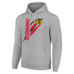Chicago Blackhawks Starter Color Scratch Fleece Pullover Hoodie For Sale