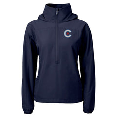 Chicago Cubs Cutter & Buck Women's City Connect Charter Eco Recycled Half-Zip Anorak Jacket | MLB On Sale