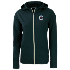 Chicago Cubs Cutter & Buck Women's City Connect Daybreak Eco Recycled Full-Zip Hoodie | MLB Sale